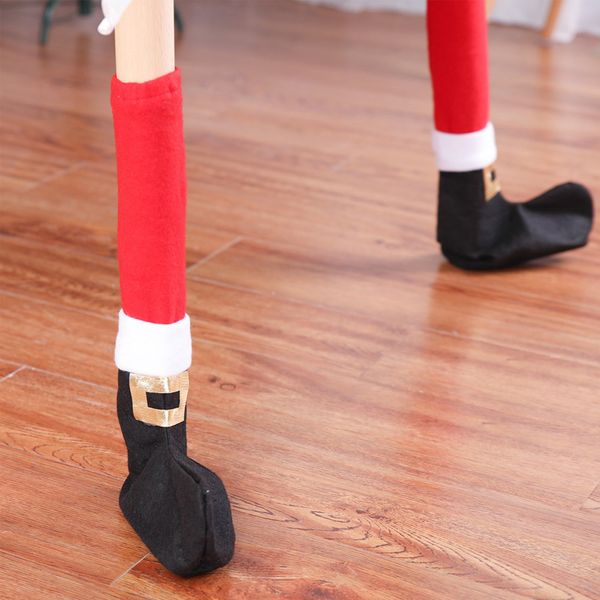 

christmas chair leg socks cloth gloves floor furniture protection table foot covers for party dinner christmas decoration 1 pc