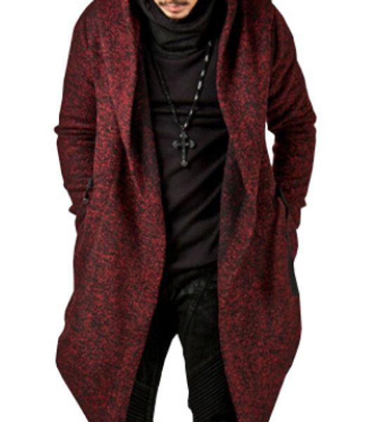 

men's hoodies & sweatshirts heflashor 2021 men hooded black hip hop mantle fashion style jacket cloak coats outwear