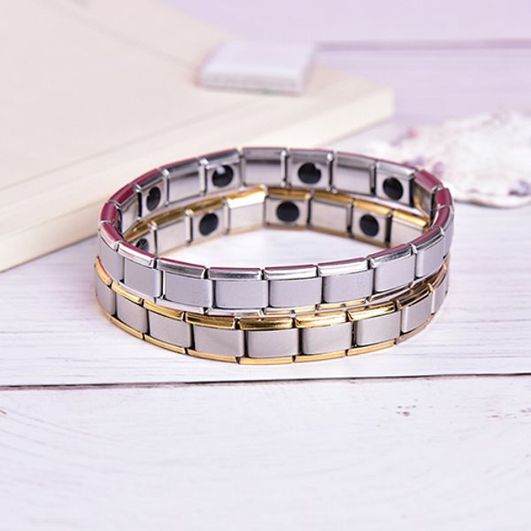 

men's bracelet bracelets energy germanium magnetic tourmaline bracelet health care jewelry for women bracelets bangles jewelry, Golden;silver