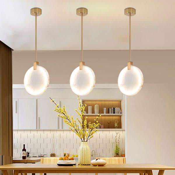 

Natural marble LED Pendant Lights Pipe/Cord Pendant Dining room Light Bar Coffee Shop Pendant Lamp Indoor Hanglamp Loft Deco