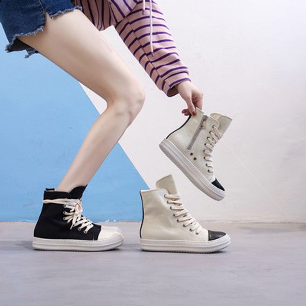 

2019 high-lace persional new list casual shoes tide tpu incense end fashion gray male and female couple increased heavy-bottomed boots, Black