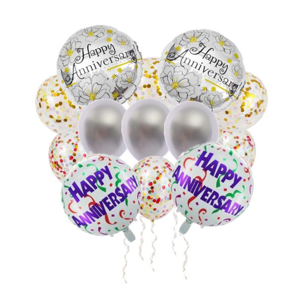 

14pc 12/18inch aluminum film balloon latex party balloons confetti balloons