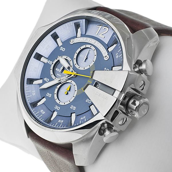 

higt качество спорт военные montres мужские новый релох 55мм большие дизели дисплей циферблат часов йг часы dz7313 dz7314 dz7311, Slivery;brown