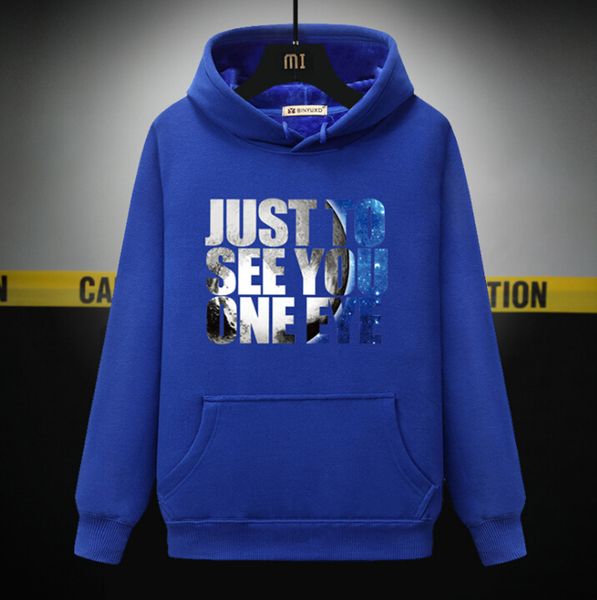 

hoodies men's plus size plus velvet thickening sweater hoodie original colorful letters hoodies wholesale, Blue;black