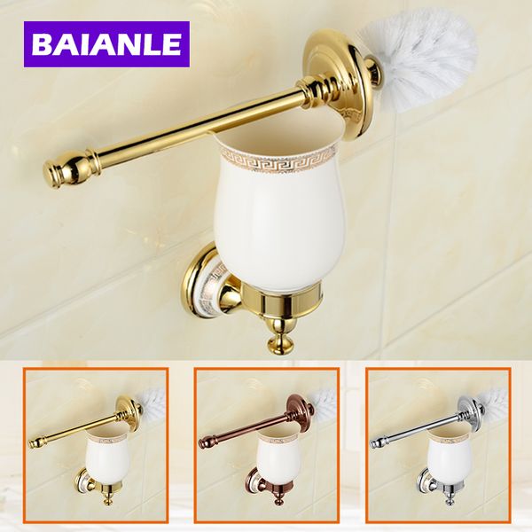 

wall mounted bathroom accessories brass & ceramics toilet brush holder,chrome bathroom products