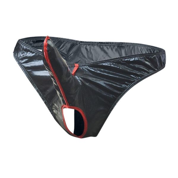 

fashion bird thong man pu leather underwear men word erotic men's briefs boxer patent men underwear male cueca bokserki#, Black;brown