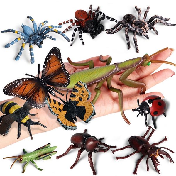 brinquedo 3D Crianças Solar Brinquedos ciência barata Preto Crianças Insect Bug Ensino Fun Gadget Toy presente para as crianças de simulação borboleta aranha Beetle