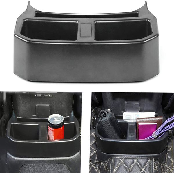 

abs black rear cup holder rear seat storage organizer for jeep wrangler jl jt 2018+ auto interior accessories