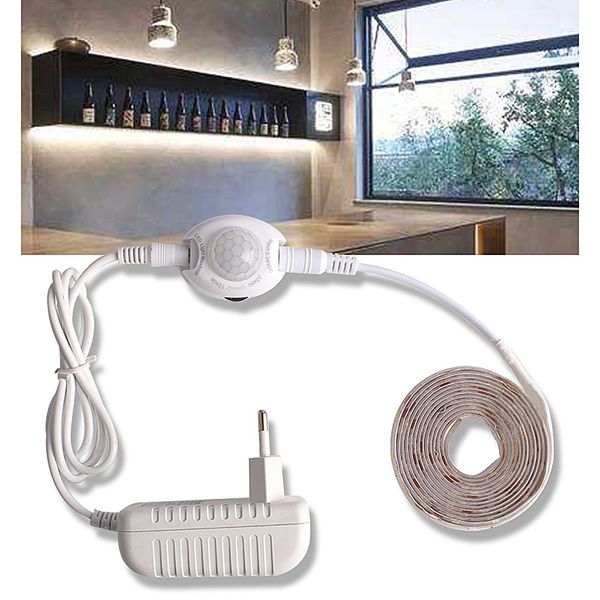 

led under cabinet lights with motion sensor closet light led strip 12v waterproof cupboard wardrobe bed lamp 220 eu power supply