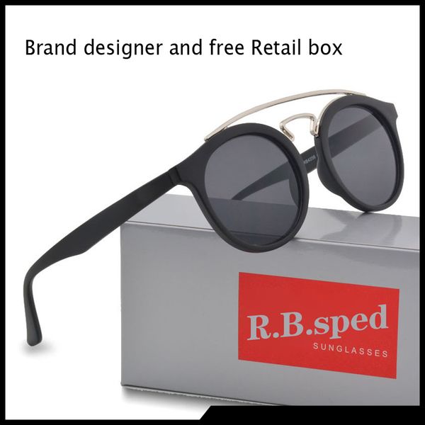 

classic round sunglasses for men women sun glasses eyewear male oculos 6 colors with brwon cases, White;black