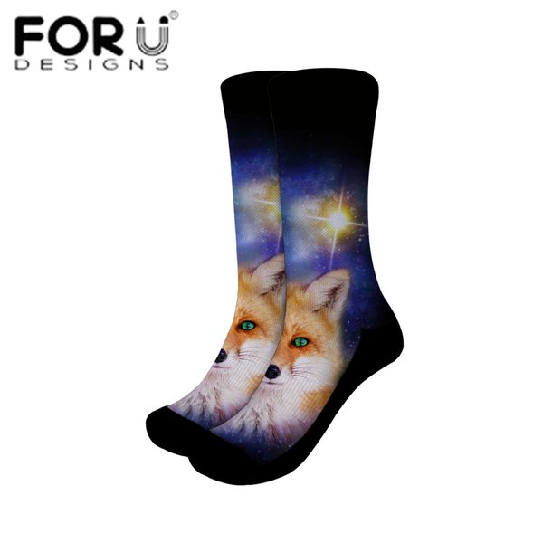 

forudesigns 2019 new men socks starry sky animal pattern print on demand running soccer basketball socks breathzble sweet, Black