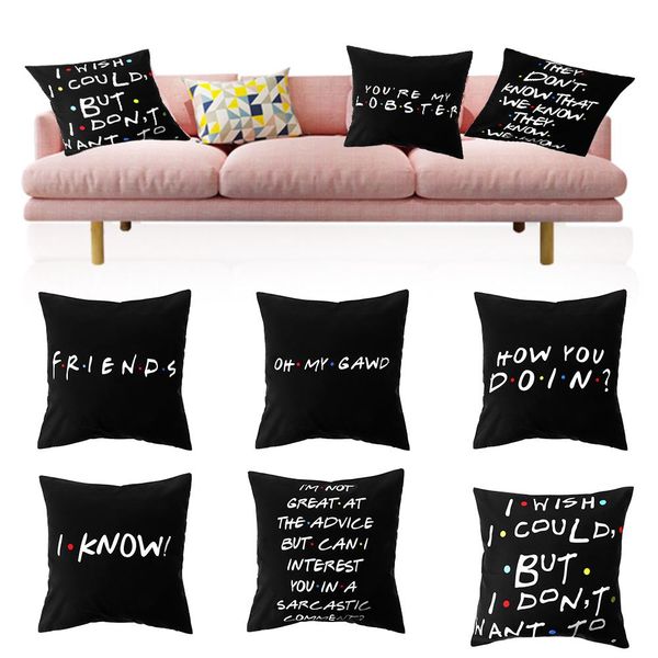 Pillow Cases Cushion Cover Printed Classic Letters Sofa Pillow