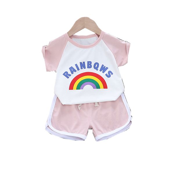 

new summer baby boy clothes suit children girls fashion t shirt shorts 2pcs/sets toddler cotton casual clothing kids tracksuits, White