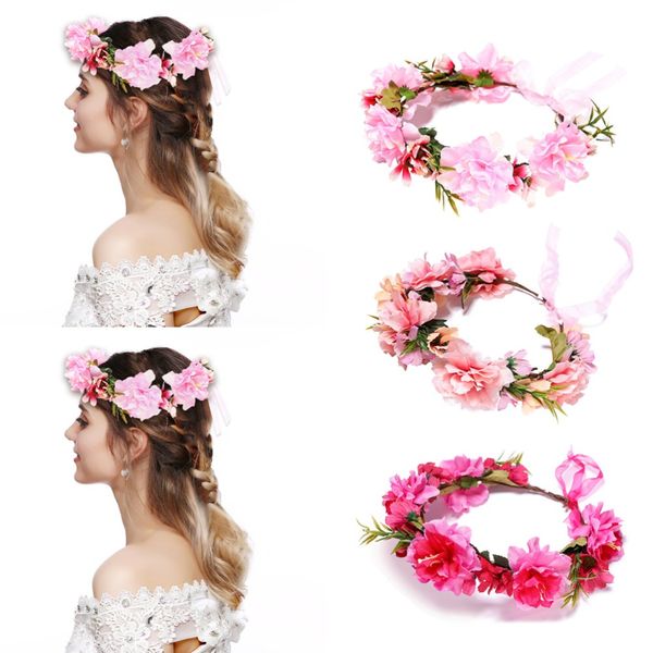 

m mism bohemian sweet girl headband flowers crown wreath garlands wedding floral hair accessories for women diademas para mujer