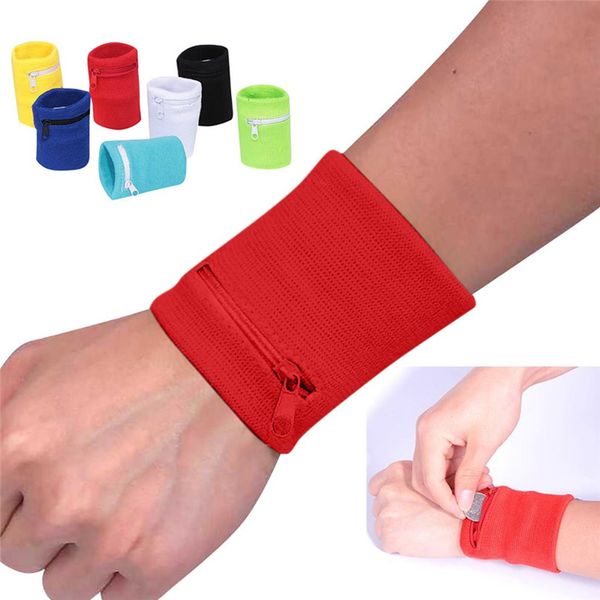 

solid wrist wallet pouch band zipper running travel gym cycling safe sport bag mini pocket 30no29