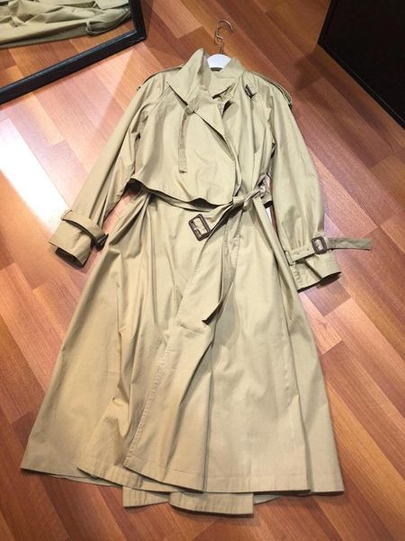 

2019 new ladies fashion long sleeve stand collar solid color tie trench coat 0702, Black;brown