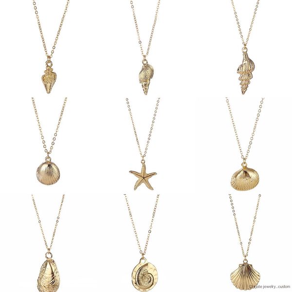 

Vkme Marine Life Pendant Necklace Ne+ea Ladies Necklace Girl Gift Vintage Gold Necklace Bohemian Necklaces Jewelry