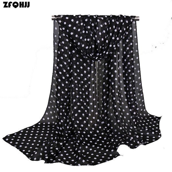 

zfqhjj 2018 new fashion women dot chiffon scarf polka dot printing hijab scarf shawl head wraps sciarpa and mujer stoles scarfs