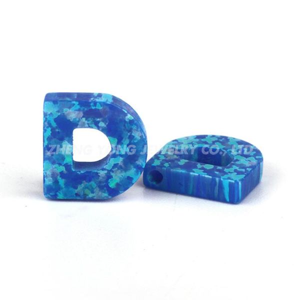 

op05 blue synthetic opal letters d opal stone for necklace with r price