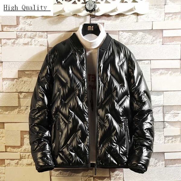 

winter down jacket men thick warm ultralight 80% white duck down coat male brand fashion mens cloth casual outwear lw2209, Black