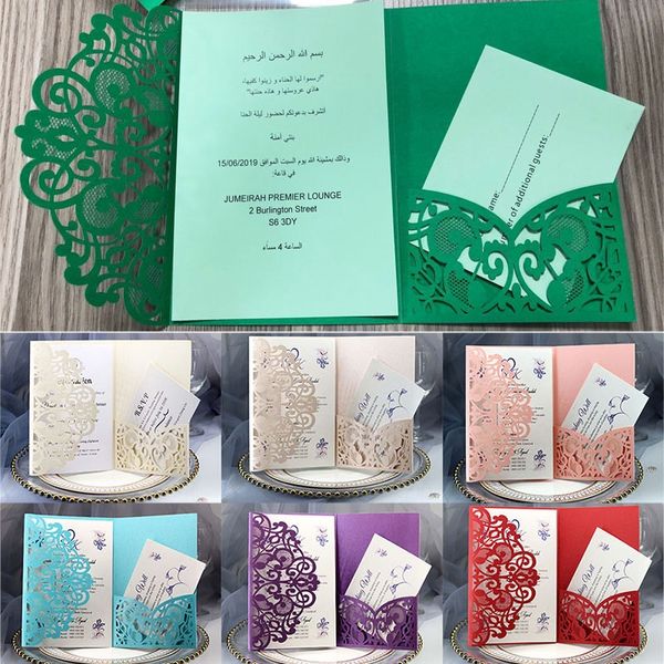 

wedding invitation cards kits spring flower laser cut pocket bridal invitation card for engagement birthday party greeting cards fa2943