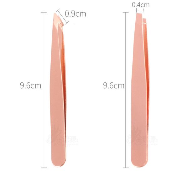 Dropshipping 4pcs / set com caixa de cílios de plástico curler Dica Slanted aço inoxidável colorido beleza sobrancelha pinça de cabelo ferramentas de remoção