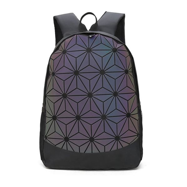 

luminous backpacks women geometric lapbackpack for men shoulder backpack school holographic rucksack female trave school bag