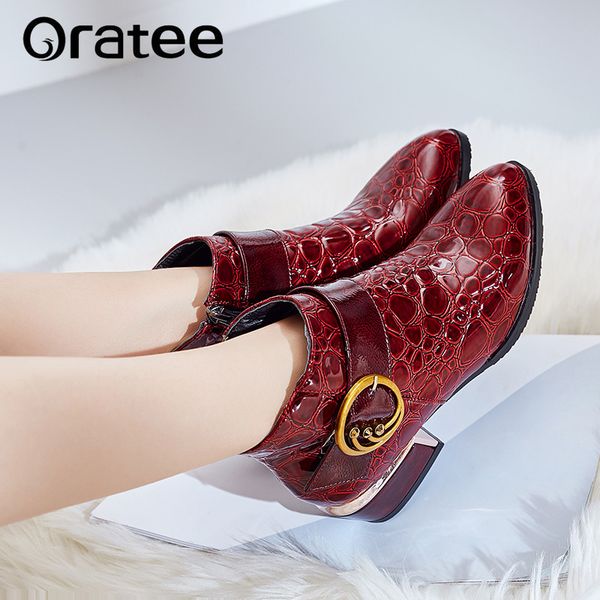 

women boots autumn winter new fashion patent-leather zip pointed toe ankle boot black blue red high-heeled shoes