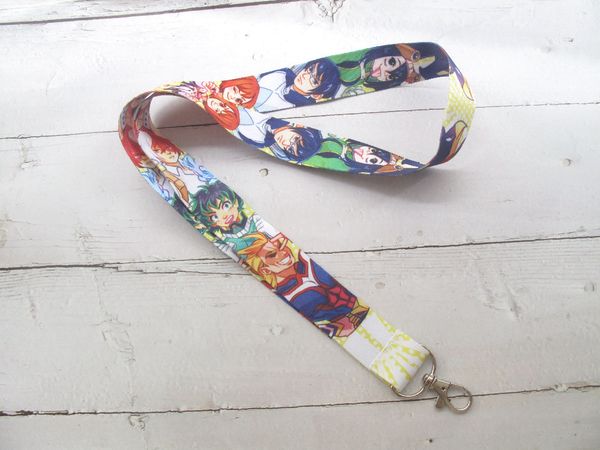 

10 pcs anime my hero academia boku no hero academia key chains neck strap keys camera id card lanyard n-83, Silver