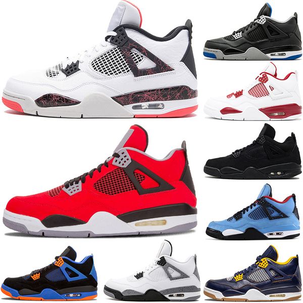 

cheap Designer Basketball shoes 4 4s white Black cat Bred Cement Royalty Raptors cavs Lightning Oreo mens Athletic sports sneakers 7-12