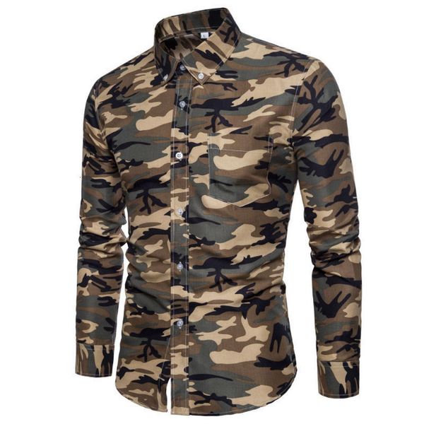 

new arrival brand men's camouflage shirt long sleeve shirt 8 slim fit men's leisure, White;black