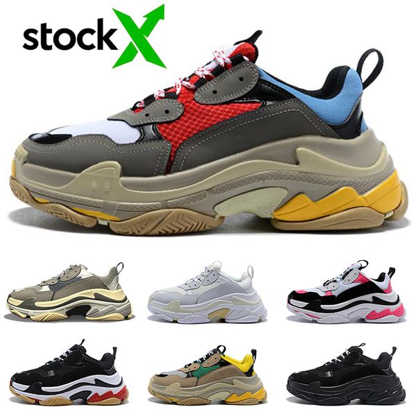 

luxury paris brand sell triple-s luxury designer casual shoes men women stock x vintage dad platform shoes 36-45, Black