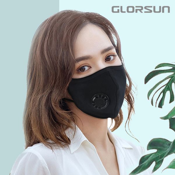 

folding face mask dustproof black mouth mask pm2.5 filter respirator valve face cover anti-pollution riding sports masks