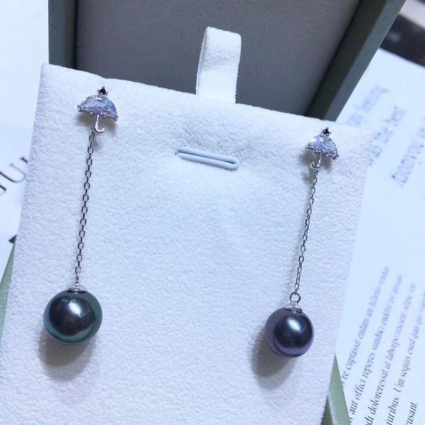 

cute umbrella 925 sterling silver earrings fashion stud earrings settings findings jewelry parts fittings women's accessories, Blue;slivery