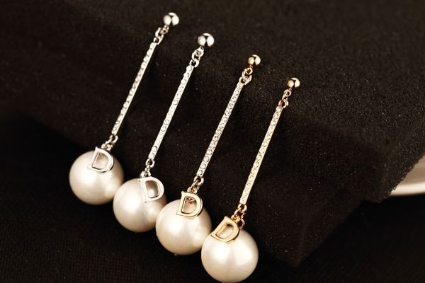 

последние моды горячего жемчуга жемчужных серег покрыли золото анти - аллергия серьги, серьги темперамента, White