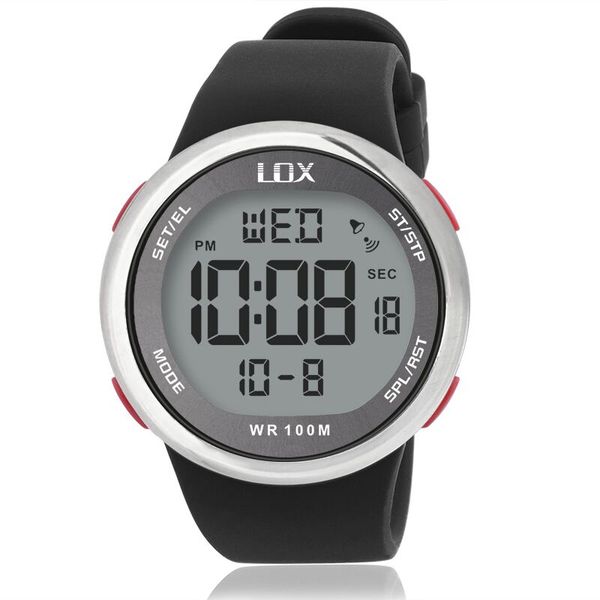 

lox fashion men sports watches waterproof 100m outdoor fun multifunction digital watch swimming diving wristwatch reloj hombre, Slivery;brown