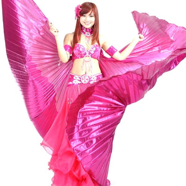 

2018 new sale popular women egyptian belly dance isis wings golden belly dancing wing without stick bellydance wear wings, Black;red