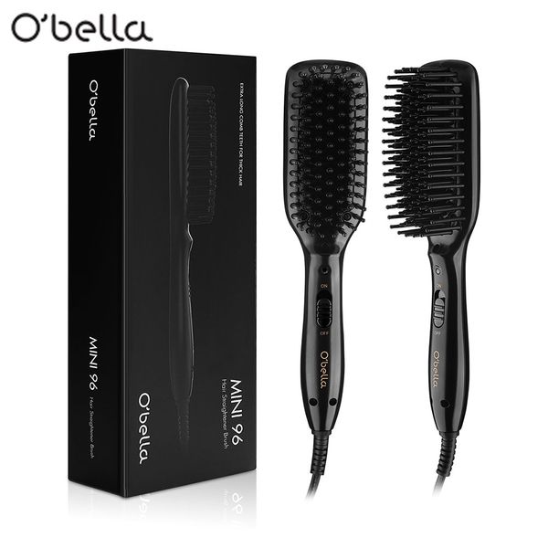 

hair straightener brush 100-240v 45 second fast heat up 28mm long&high density comb teeth anion hair straightener brush