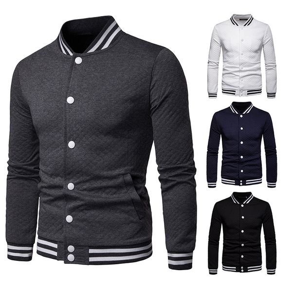 

горячие продажа новый стиль slim fit малый стенд воротник сплошной цвет алмазная lattice короткие baseball равномерное куртка мужская одежда, Black;brown
