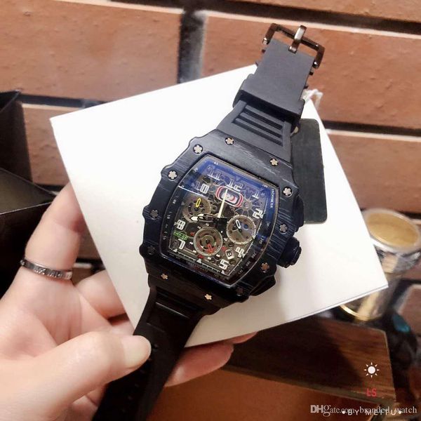 

rm11-03rg/003 ti rm11 flyback chrono diamond bezel steel case skeleton dial big date quartz mens women watch white rubber sports watches, Slivery;brown