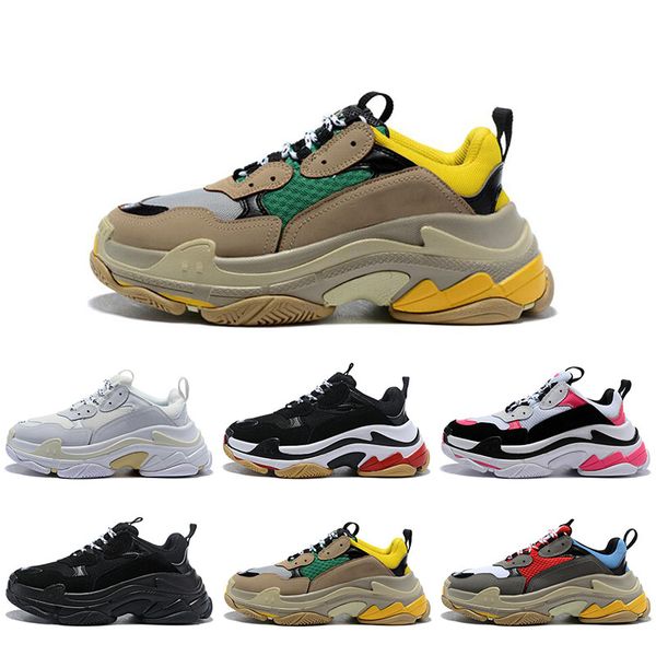 

with socks casual shoes triple-s fashion paris black white red old dad luxury sneakers gym red blue running shoes for men women platform