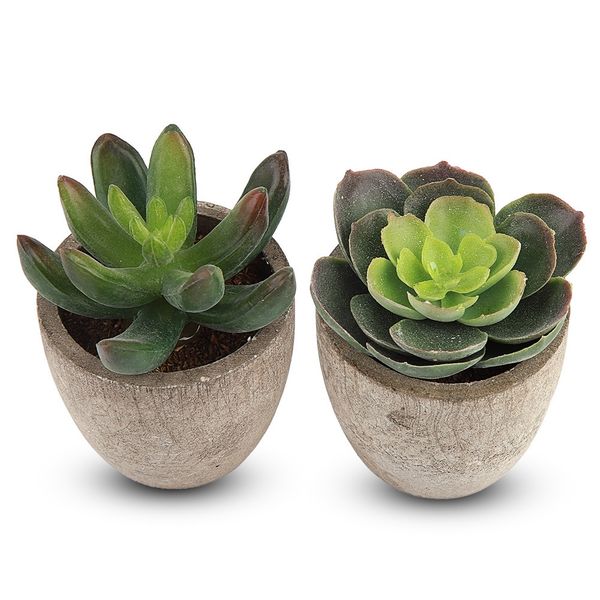 

2pcs artificial multilayer succulent plant bonsai simulation succulent plant green plants flower leisure home deskdecor
