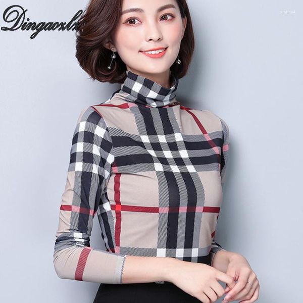 

dingaozlz korean new plus size 2018 lady elegant female long sleeve casual shirt fashion printed mesh women t shirt, White