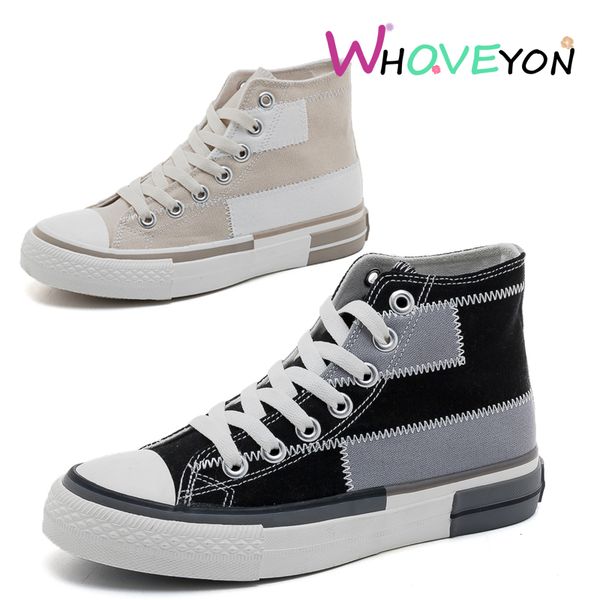 

woman platform shoes 2020 summer new fashion women shoes casual solid canvas high candy color women casual sneakers, Black