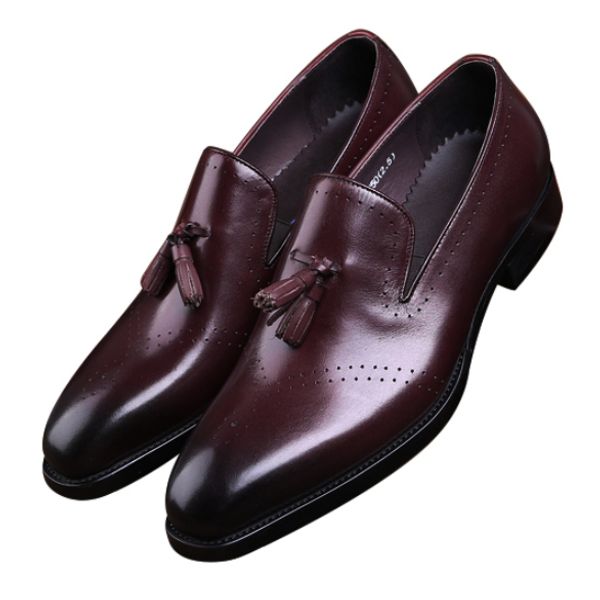 

clorisruo black / brown casual business shoes mens dress shoes genuine leather goodyear welt boys prom man wedding w