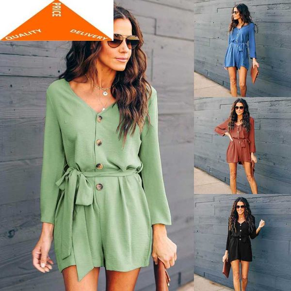 

summer jumpsuit elegant & overalls for women clothes 2020 boho casual beach vneck long sleeve playsuit bodysuit 2999, Black;white