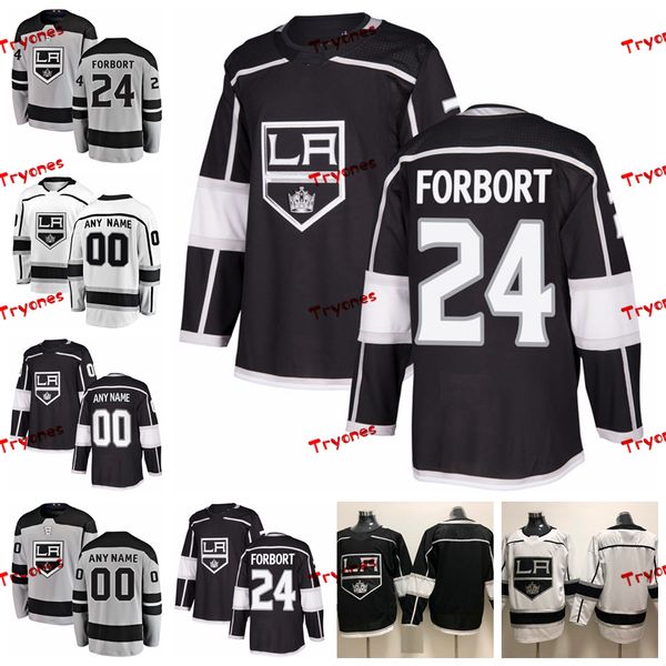 

2019 customize derek forbort los angeles kings stitched jerseys custom alternate grey shirts #24 derek forbort hockey jerseys, Black;red
