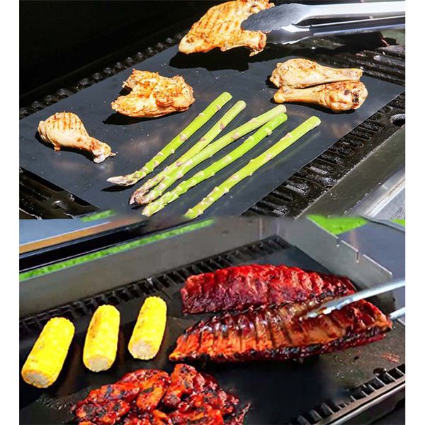 

bbq grill mat durable non-stick barbecue mat 40*33cm cooking sheets microwave oven outdoor bbq cooking tool