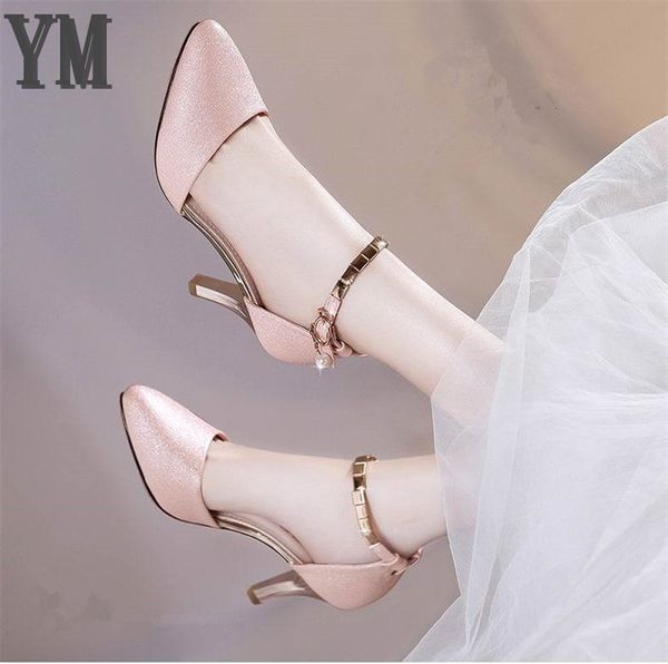 

summer women shoes pointed toe pumps dress shoes thin high heels boat wedding tenis feminino side with 35-40, Black