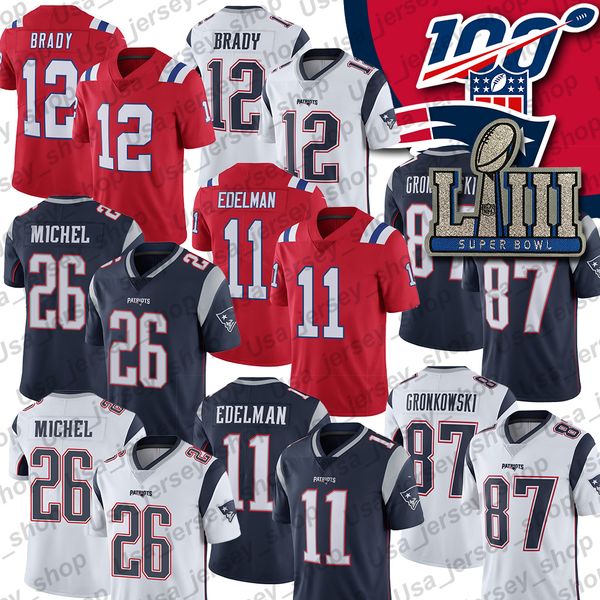 

Tom brady jer ey 48 rob gronkow ki 1 julian edelman 4 cook 1 ony michel college football jer ey, Black;red